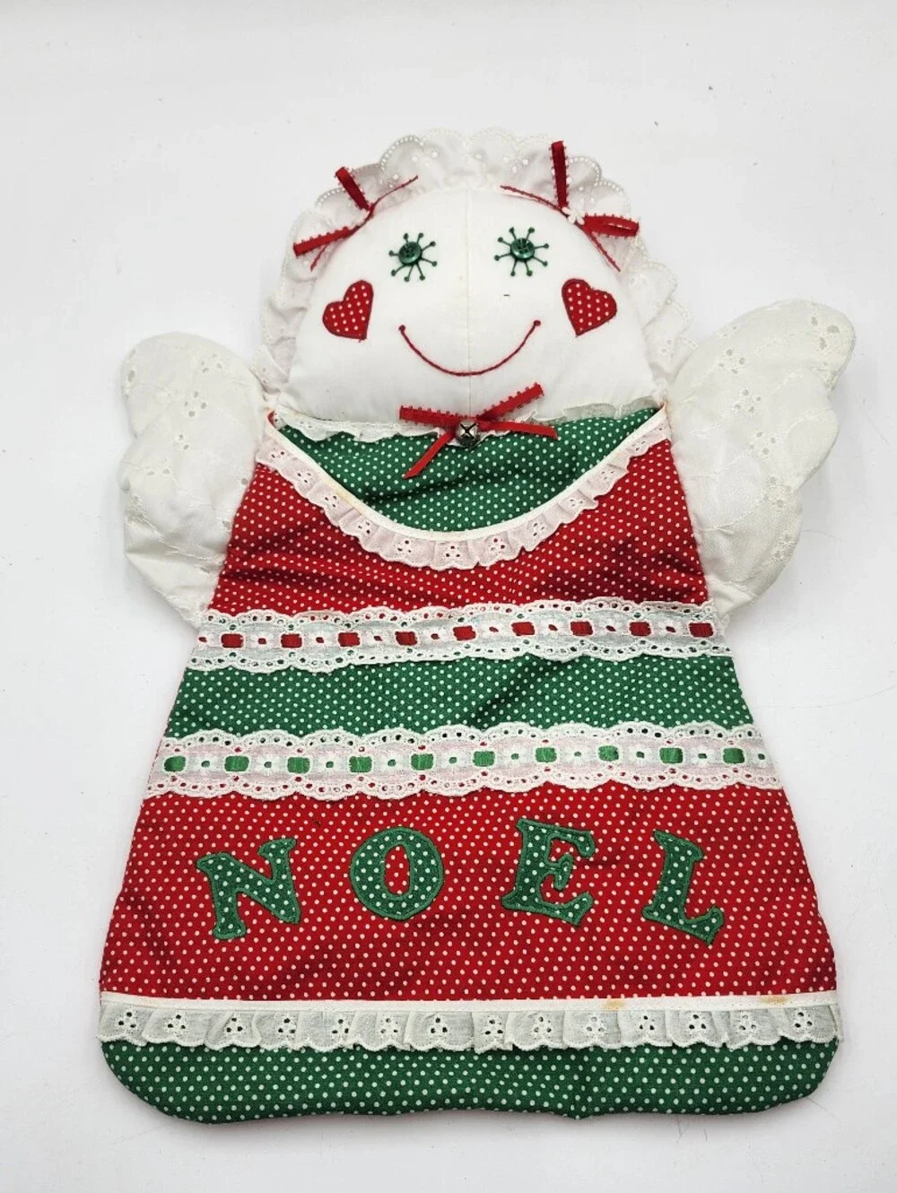 Handmade Holiday 'NOEL' Doll Hanging Pocket Card Holder